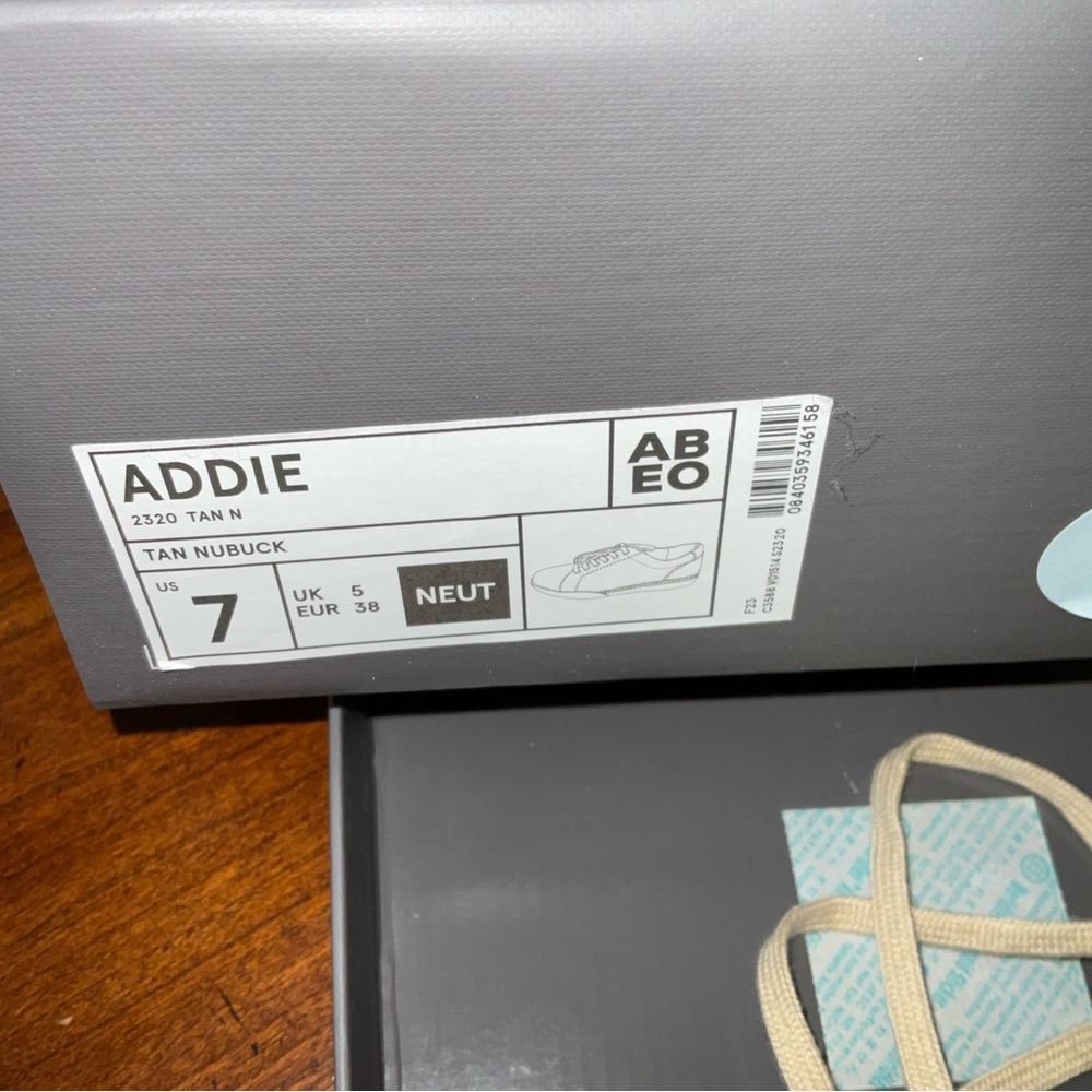 LADIES TAN LEATHER FASHION SNEAKERS, ABEO BRAND, SIZE 7, CUTE & COMFY NWT - Picture 8 of 9